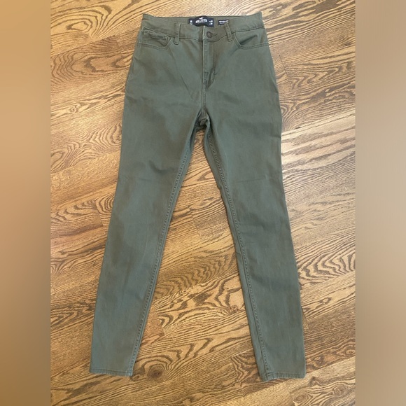 Hollister High Rise Super Skinny Jeans Classic Stretch Green Denim Size 3R - Picture 3 of 8